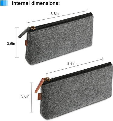 ProCase Pencil Bag Pen Case, Felt Students Stationery Pouch Zipper Bag For Pens, Pencils, Highlighters, Gel Pen, Markers