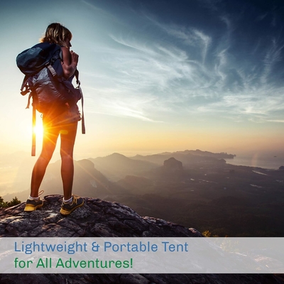 2-Person Dome Tent – Easy Set Up Shelter with Rain Fly and Carry Bag for Camping, Beach, Backpacking, Hiking,