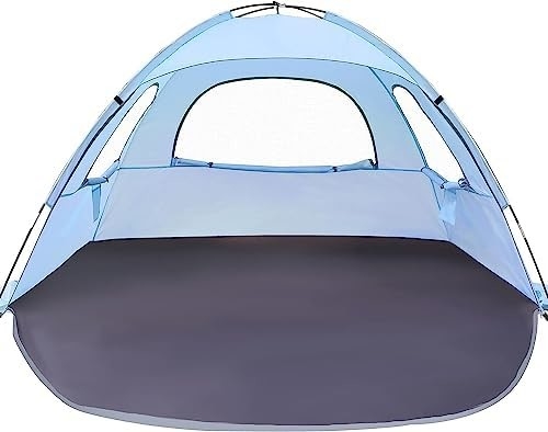 WhiteFang Beach Tent Anti-UV Portable Sun Shade Shelter for 3/4/6 Person, Extendable Floor with 3 Ventilating Mesh