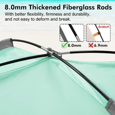 WhiteFang Beach Tent Anti-UV Portable Sun Shade Shelter for 3/4/6 Person, Extendable Floor with 3 Ventilating Mesh