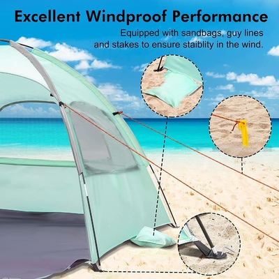 WhiteFang Beach Tent Anti-UV Portable Sun Shade Shelter for 3/4/6 Person, Extendable Floor with 3 Ventilating Mesh