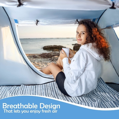Abco 2-Person Pop Up Tent - Portable Cabana with 2 Doors, Water-Resistant and UV Protection, Carrying Bag - Sky Blue
