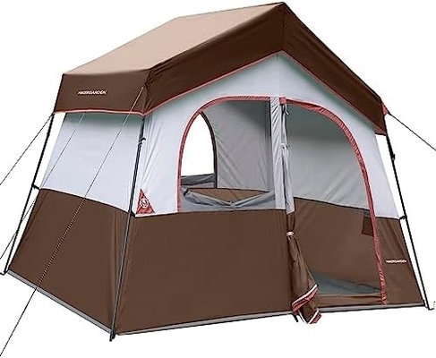 HIKERGARDEN 6 Person Camping Tent - Portable Easy Set Up Family Tent for Camp, Windproof Fabric Cabin Tent Outdoor