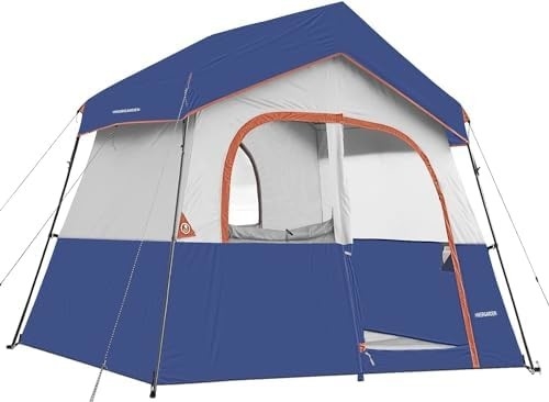 HIKERGARDEN 6 Person Camping Tent - Portable Easy Set Up Family Tent for Camp, Windproof Fabric Cabin Tent Outdoor