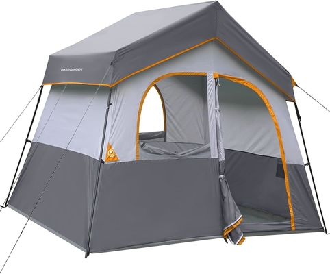 HIKERGARDEN 6 Person Camping Tent - Portable Easy Set Up Family Tent for Camp, Windproof Fabric Cabin Tent Outdoor