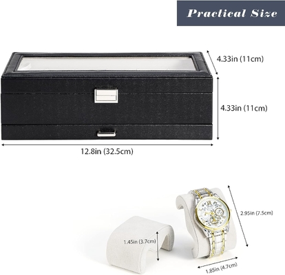 ProCase Watch Box Organizer for Men, 6 Slot Watch Display Case with Drawer, Father's Day Gift Mens Watch Holder Watch