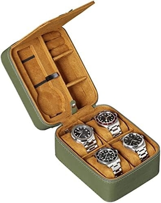 ROTHWELL 5 Watch Travel Case Storage Organizer for 5 Watches | Tough Portable Protection w/Zipper Fits All Wristwatches