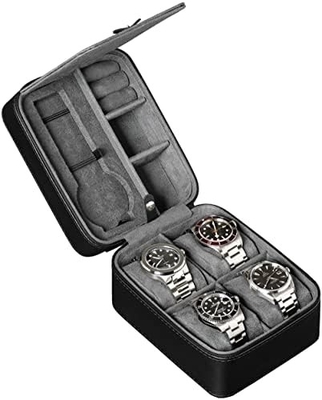 ROTHWELL 5 Watch Travel Case Storage Organizer for 5 Watches | Tough Portable Protection w/Zipper Fits All Wristwatches