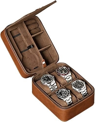 ROTHWELL 5 Watch Travel Case Storage Organizer for 5 Watches | Tough Portable Protection w/Zipper Fits All Wristwatches