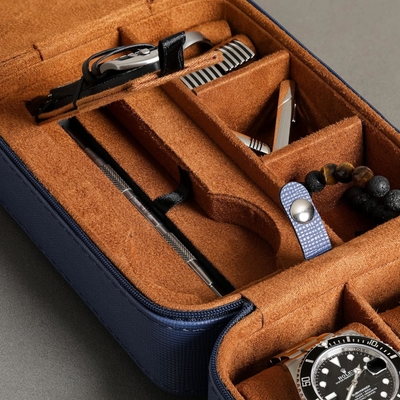 ROTHWELL 5 Watch Travel Case Storage Organizer for 5 Watches | Tough Portable Protection w/Zipper Fits All Wristwatches