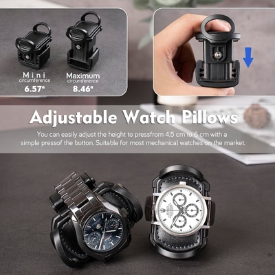 Automatic Double Watch Winder with 8 Extra Storage Box, Double Automatic Watch Winder Box with Jewelry Organizer,
