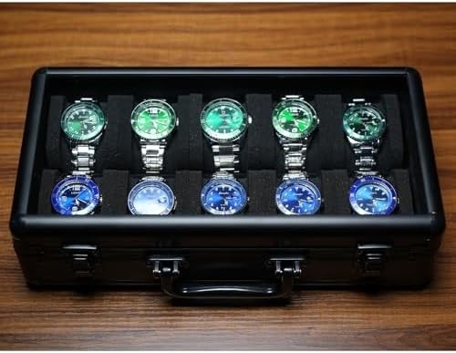 3 watch travel case roll, Hard watch carry case roll display storage holder box with soft foam pillows snug fit all size