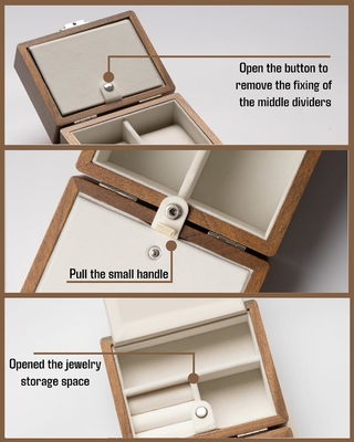 Watch Box, Watch Travel Case For Men, Wood Watch And Jewelry Holder Organizer For Woman, Portable Protection 2-Slot Watc
