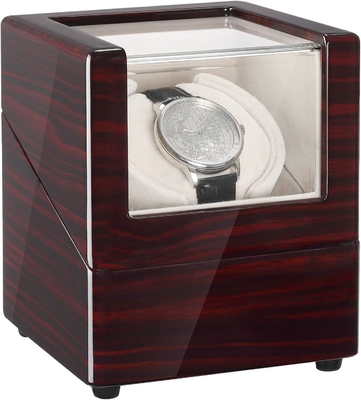CHIYODA Watch Winder for Single Automatic Watches Solid Wooden Box with Mabuchi Motors