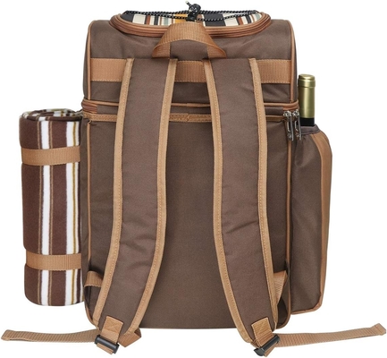 Hap Tim Picnic Backpack Cooler for 4 Person with Insulated Leakproof Cooler Bag, Wine Holder, Fleece Blanket,