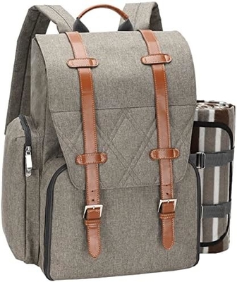 Picnic Backpack for 4 Person with Large Insulated Cooler Bag, Picnic Basket Set with Wine Pouch,