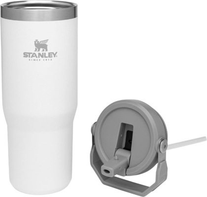 IceFlow Stainless Steel Tumbler with Straw, Vacuum Insulated Water Bottle for Home, Office or Car, Reusable Cup