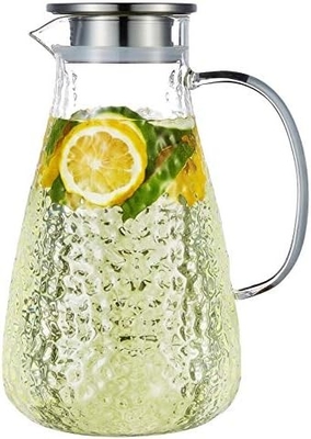 Karafu Glass Pitcher with Lid, 68Oz Heat Resistant Water Jug for Hot/Cold Water, Ice tea and Juice Beverage Clear