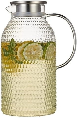 Karafu Glass Pitcher with Lid, 68Oz Heat Resistant Water Jug for Hot/Cold Water, Ice tea and Juice Beverage Clear