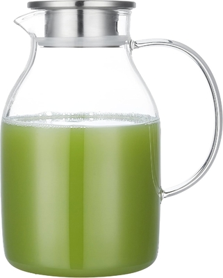 Karafu Glass Pitcher with Lid, 68Oz Heat Resistant Water Jug for Hot/Cold Water, Ice tea and Juice Beverage Clear
