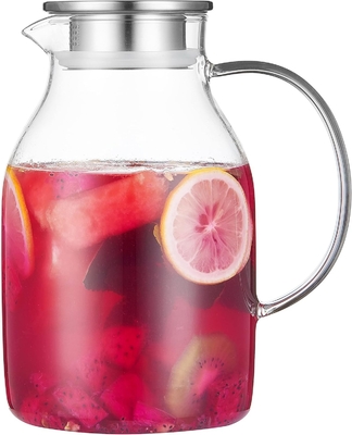 Karafu Glass Pitcher with Lid, 68Oz Heat Resistant Water Jug for Hot/Cold Water, Ice tea and Juice Beverage Clear