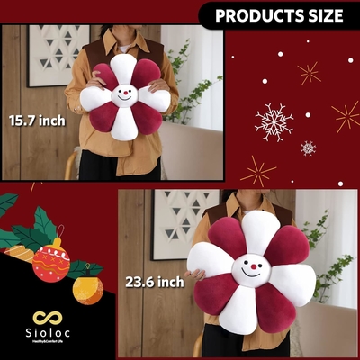 Flower Pillow,Flower Shaped Throw Pillow Christmas Decor Flower Floor Pillow,Seating Cushion,Cute Room Decor &amp; Plush