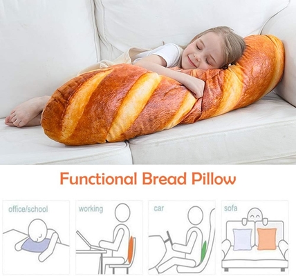 40 in 3D Simulation Bread Shape Pillow Soft Lumbar Baguette Back Cushion Funny Food Plush Stuffed Toy