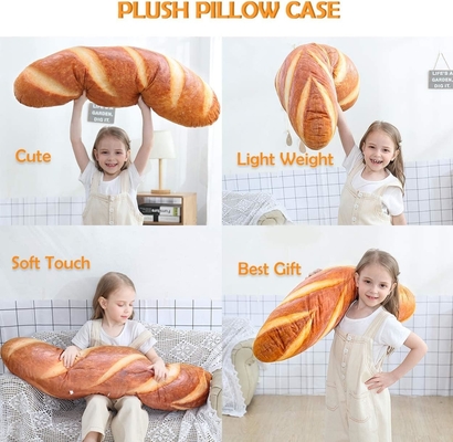 40 in 3D Simulation Bread Shape Pillow Soft Lumbar Baguette Back Cushion Funny Food Plush Stuffed Toy