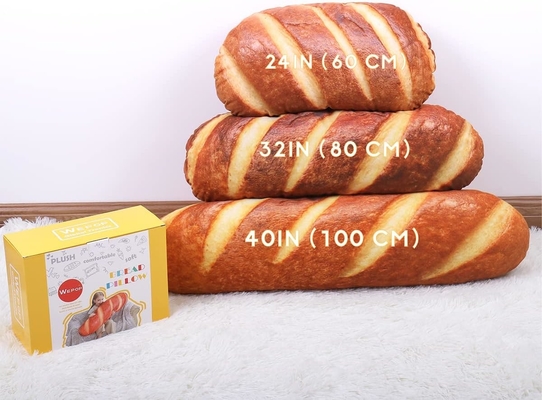 40 in 3D Simulation Bread Shape Pillow Soft Lumbar Baguette Back Cushion Funny Food Plush Stuffed Toy