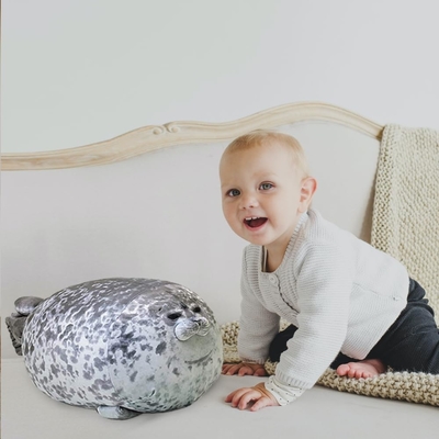 MerryXD Chubby Blob Seal Pillow,Stuffed Cotton Plush Animal Toy Cute Ocean Medium(17.6 in)