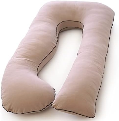 Pharmedoc Pregnancy Pillows, U-Shape Full Body Pillow – Removable Cooling Cover -Dark Grey – Pregnancy Pillows