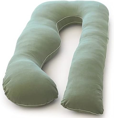 Pharmedoc Pregnancy Pillows, U-Shape Full Body Pillow – Removable Cooling Cover -Dark Grey – Pregnancy Pillows