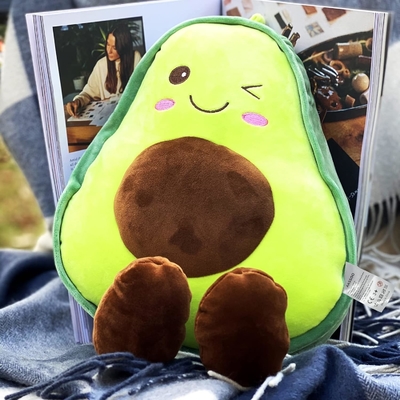 16.5-inch snuggle stuffed avocado fruit soft plush Throw pillow gift for kids, food shaped throw pillow toy for Christma