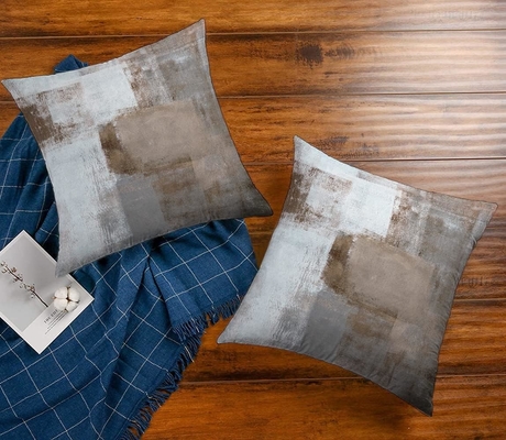 Set of 2 brown art pieces Contemporary decor Gray Home decor Hug pillowcase Pillow case 18X18 inches
