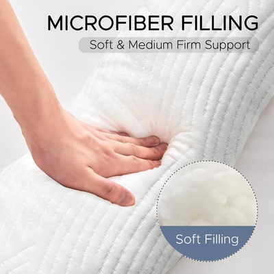 Body Pillow for Adults - Soft Long Bed Pillows Insert for Sleeping - Shredded Memory Foam &amp; Removable Washable Cover