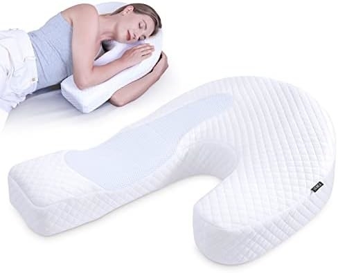 Pillow for Side Sleeper Body Pillow for Adults Memory Foam Pillow with U-Shaped Contoured Support  Pain Relief with