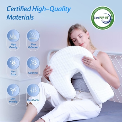 Pillow for Side Sleeper Body Pillow for Adults Memory Foam Pillow with U-Shaped Contoured Support  Pain Relief with