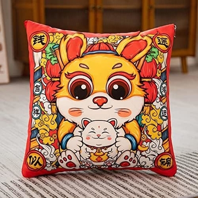Year of The Rabbit Mascot, Big Red Pillow, Year of The Rabbit Pillow Quilt 40*40cm