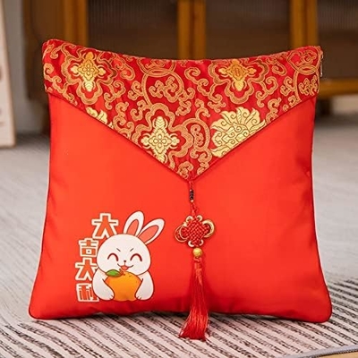 Year of The Rabbit Mascot, Big Red Pillow, Year of The Rabbit Pillow Quilt 40*40cm