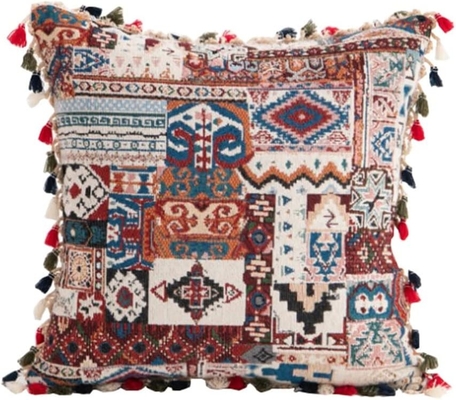 Moroccan Pillowcase Hair Ball Side Pillow Ethnic American Tassel Side Pillowcase Cushion Office Cushion Cover