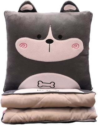 Travel Blanket and Pillow - Premium Soft 2 in 1 Airplane Blanket with Soft Bag Pillow