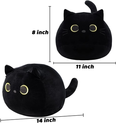 Black Cat Plush Toy: Soft, Stuffed Animal Pillow, Baby Sofa Decoration, Cat-shaped Design