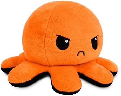 TeeTurtle - The Original Reversible Octopus Plushie - Love + Hate - Cute Sensory Fidget Stuffed Animals That Show Your