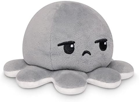 TeeTurtle - The Original Reversible Octopus Plushie - Love + Hate - Cute Sensory Fidget Stuffed Animals That Show Your