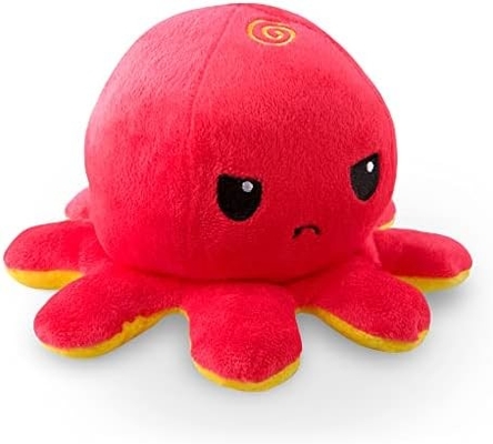 TeeTurtle - The Original Reversible Octopus Plushie - Love + Hate - Cute Sensory Fidget Stuffed Animals That Show Your