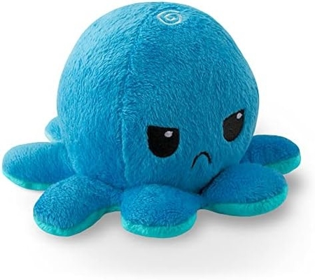 TeeTurtle - The Original Reversible Octopus Plushie - Love + Hate - Cute Sensory Fidget Stuffed Animals That Show Your