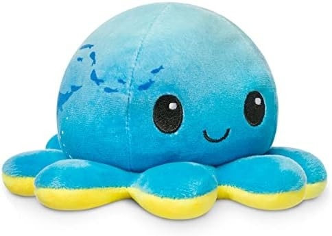 TeeTurtle - The Original Reversible Octopus Plushie - Love + Hate - Cute Sensory Fidget Stuffed Animals That Show Your