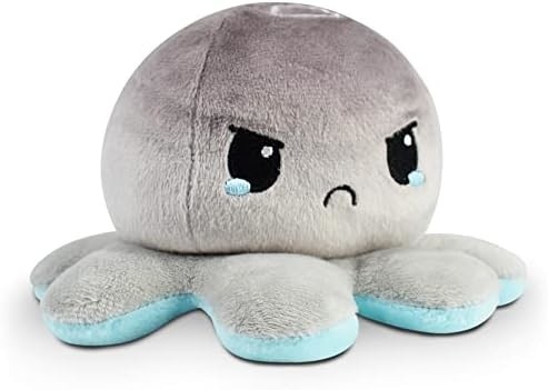 TeeTurtle - The Original Reversible Octopus Plushie - Love + Hate - Cute Sensory Fidget Stuffed Animals That Show Your