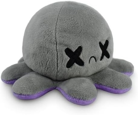 TeeTurtle - The Original Reversible Octopus Plushie - Love + Hate - Cute Sensory Fidget Stuffed Animals That Show Your