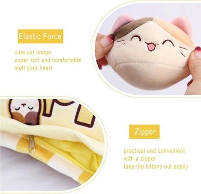 REFAHB Cute Plush Pillow Throw Pillow Removable Stuffed Animal Toys Creative Gifts for Girls (Kitten)